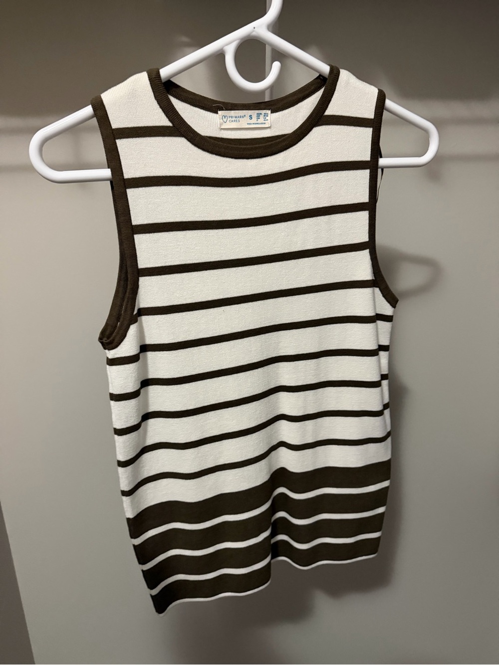 Primark Brown & Cream Striped Tank Top